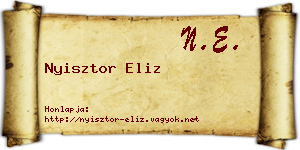 Nyisztor Eliz névjegykártya